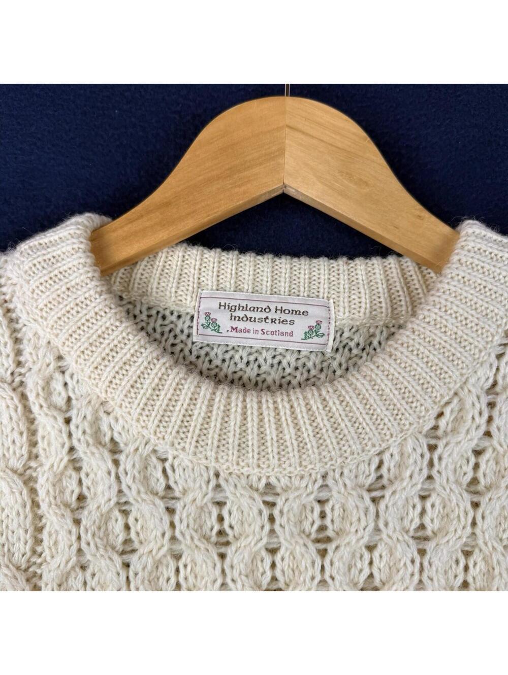 Highland Vinatge Home Industries Pure scotaland wool sweater Women XL Made in UK - Picture 2 of 9